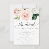 Carte Détails du Mariage Blushing Blooms (Devant)