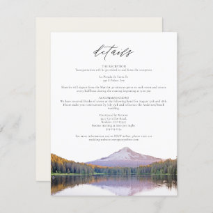 Carte Détails du Mariage d'aquarelle MOUNT HOOD