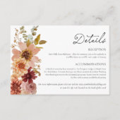 Carte Détails du Mariage de automne Terracotta (Devant)