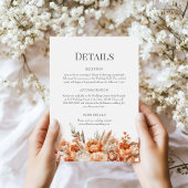 Carte Détails du Mariage de fleur sèche de corail