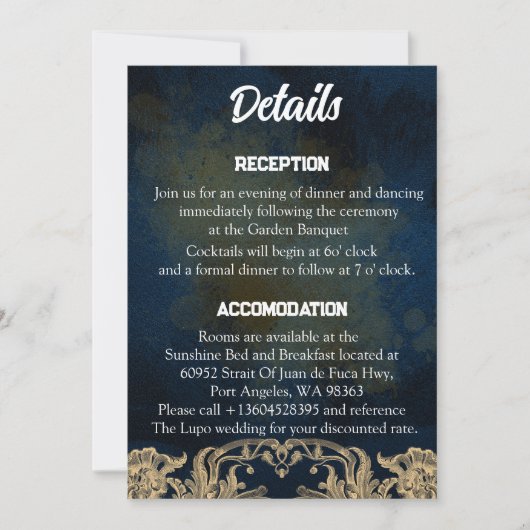 Carte Détails du Mariage de l'écriture (Devant)