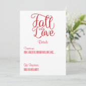Carte Détails du Mariage Fall In Love (Debout devant)