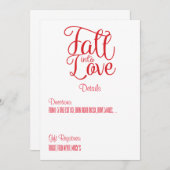 Carte Détails du Mariage Fall In Love (Devant / Derrière)