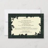 Carte Détails du mariage fleuri orné de vert foncé (Devant)