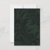 Carte Détails du mariage fleuri orné de vert foncé (Dos)