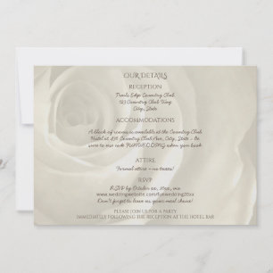 Carte Détails du mariage fleuri rose ivoire