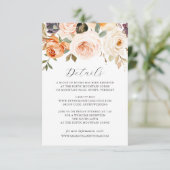 Carte Détails du Mariage Floral Orange Fall (Debout devant)