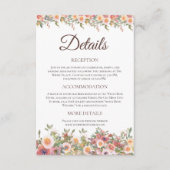 Carte Détails du Mariage Floral Watercolor (Devant)