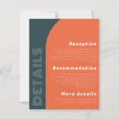 Carte Détails du Mariage rétro Arch super | Bright Orang (Devant)