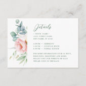 Carte Détails du Mariage rose (Devant)