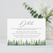 Carte Détails du Mariage Watercolor Woodland Fores (Debout devant)