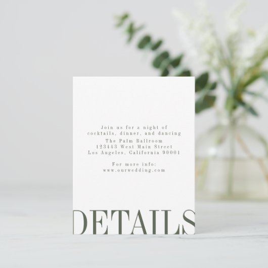 Carte Détails du style éditorial (Debout devant)