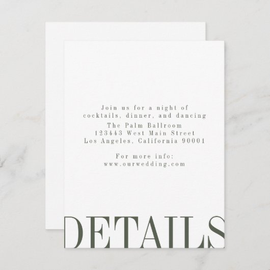 Carte Détails du style éditorial (Devant / Derrière)