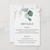 Carte Détails Mariage Eucalyptus (Devant)