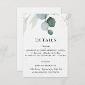 Carte Détails Mariage Eucalyptus (Devant / Derrière)