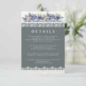 Carte Détails Mariage Floral Dentelle Et Perles (Debout devant)