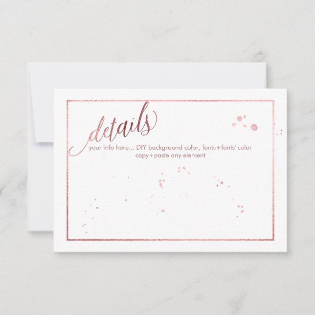 Carte Détails PixDezines Dazzled/Faux Rose Gold (Devant)