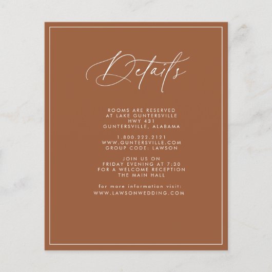 Carte Détails Terracotta (Devant)