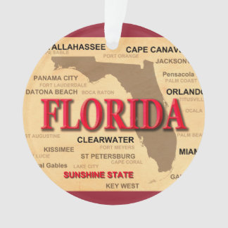 Carte d'État de Floride, Miami, Orlando, Key West