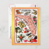 Carte d'état de la Floride (réimpression vintage) (Devant / Derrière)