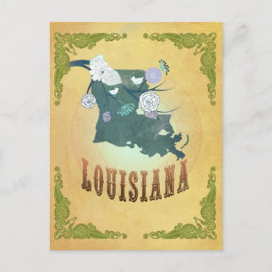 Carte d'état de la Louisiane vintage - Fruit de pa