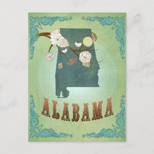 Carte d'état de l'Alabama - vert (Devant)