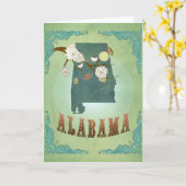 Carte d'état de l'Alabama - vert (Fleur jaune)