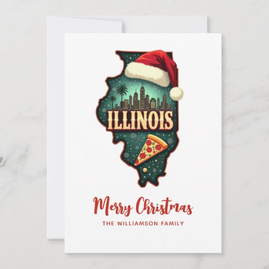 Carte d'état de l'Illinois Noël de famille (Devant)