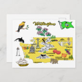 Carte d'état de Washington avec destinations touri (Devant / Derrière)