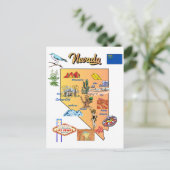 Carte d'état du Nevada avec destinations touristiq (Debout devant)