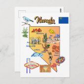 Carte d'état du Nevada avec destinations touristiq (Devant / Derrière)