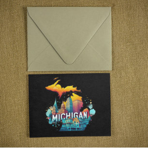 Carte d'état Retro Vintage Michigan