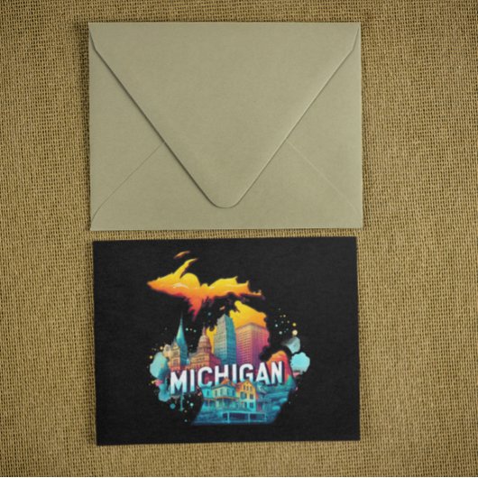 Carte d'état Retro Vintage Michigan