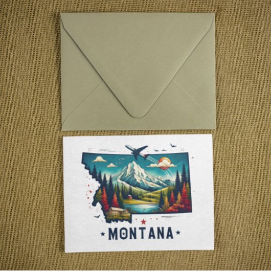 Carte d'état Retro Vintage Montana