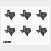 Carte d'état vintage Silhouette de Texas Stickers (Feuille)