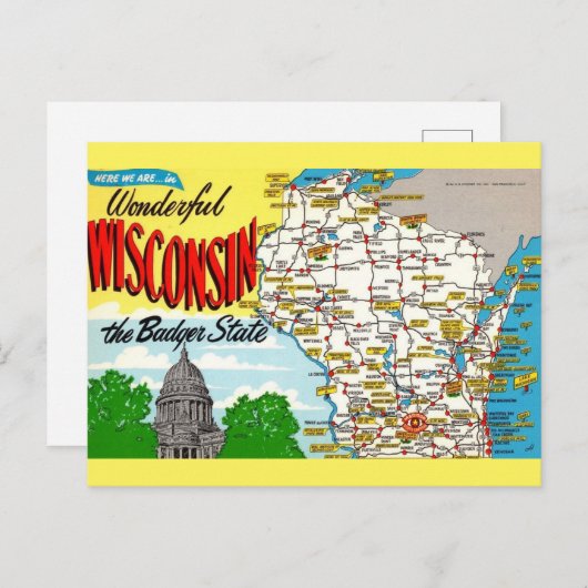 Carte d'état Wisconsit (Devant / Derrière)