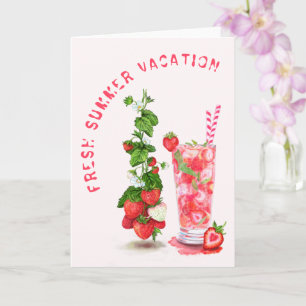 Carte d'été de boisson fraîche aux fraises