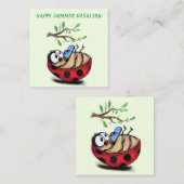 Carte d'été de coccinelle heureuse (Devant / Derrière)