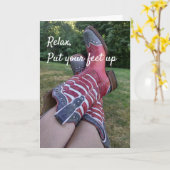 Carte Détendez-vous, reposez vos pieds (Fleur jaune)