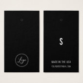 Carte d'étiquette Black Minimalist Hang (Devant & derrière)