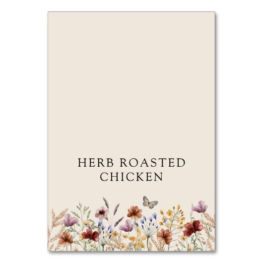 Carte d'étiquette de buffet de nourriture de fleur (Par défaut)