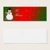 Carte d'étiquette de Noël Snowman (Devant & derrière)