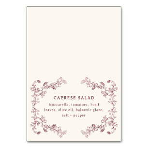 Carte d'étiquette de nourriture de mariage de vin