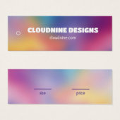 Carte d'étiquette de prix de vêtements Rainbow Blu (Devant & derrière)