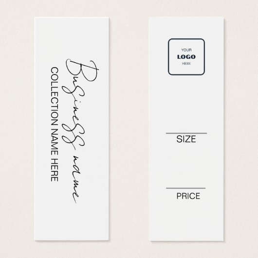 Carte d'étiquette de prix minimaliste (Devant & derrière)
