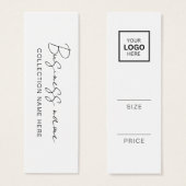Carte d'étiquette de prix minimaliste (Devant & derrière)