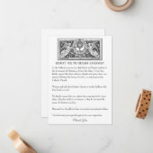 Carte d'étiquette Mariage catholique (Devant/Arrière en situation)