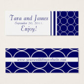 Carte d'étiquette Marine White Dots Wedding Favor (Devant & derrière)