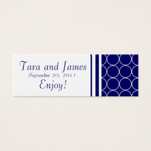 Carte d'étiquette Marine White Dots Wedding Favor