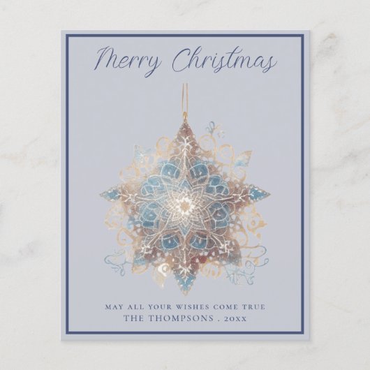 Carte d'étoile de Noël Boho Budget (Devant)